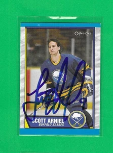CARTOLINA AUTOGRAFA SCOTT ARNIEL 1989-90 O-PEE-CHEE SCIABOLE DI BUFALO - Foto 1 di 1