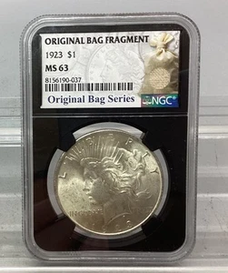 1923 Peace Silber Dollar - NGC - MS 63 - Original Tütenfragment - Bild 1 von 4
