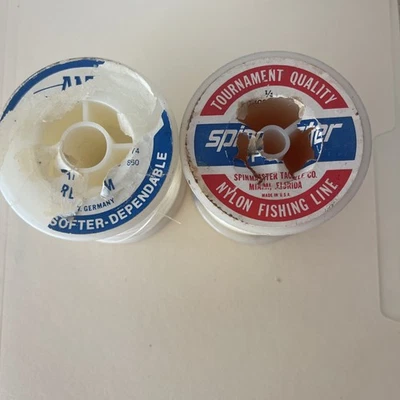 Ande & Spinmaster Nylon Dos Carretes Líneas de Pesca, Transparente, Stock Antiguo, Nuevo Foto 1 de 4