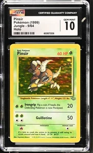 (PSA) CGC 10 PINSIR 1999 Jungle Holo Rare Pokemon Card #9 GEM MINT! - Picture 1 of 2