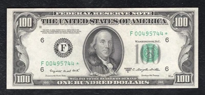 FR. 2160-F* 1950-C $100 *STAR* FRN FEDERAL RESERVE NOTE ATLANTA, GA GEM UNC - Image 1 of 2
