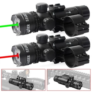 Tactical Green Red Laser Dot Laser Sight W/ Rail Barrel Mount Rifle Gun Hunting - Picture 1 of 19