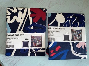 2 Ikea MALARBORSTE Abstract Laura Slater Floral Navy Cushion Pillow Cover 20x20" - Picture 1 of 4