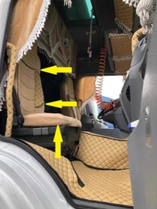 2 Teile Deluxe Beige Eco Leder Sitzbezüge + Wildleder für DAF XF 105 2004-2013 - Bild 1 von 3