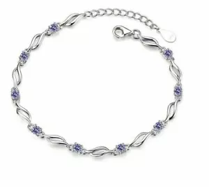 Damen Armkette Mit 925 Silber Plattiert Zirkonia Armband Armschmuck Zirkonia Sch - Bild 1 von 5