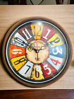 Designer Wood Clock Round Colored Dial Wall Clock Battery Operated