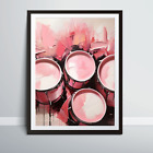 Pink Bonjo Abstract Musical Instrument Art Work - Digital Wall Art Poster Decor