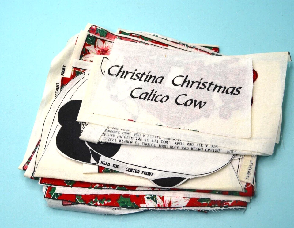PRECUT Christina Christmas Calico Cow Fabric Panel Springs - Image 1 of 4