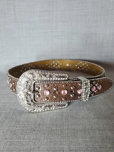 Nacona Girls Western Belt Pink Hearts W/buckle, 28 In. - Picture 1 of 7