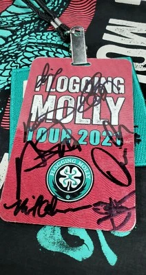Flogging Molly Autograph 2021 Tour Pass + Bandana Patches Flogging Molly Concert - Image 1 of 4