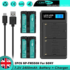 2x 2400mAh NP-FM500H Battery+ Dual Charger For Sony DSLR-A100 A200 a58 Alpha a99 - Picture 1 of 10