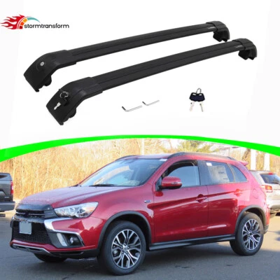 Barras transversales 2 piezas para portaequipajes de techo Mitsubishi Outlander Sport 2010-2022 riel bloqueable Foto 1 de 4