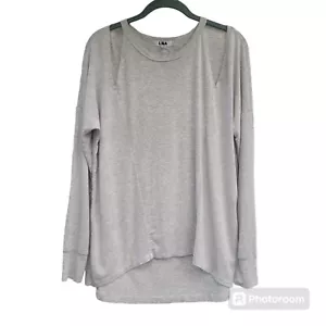 REVOLVE LNA Womens Soft Gray Cold Shoulder Long Sleeve Pullover Scoop Neck Top L - Picture 1 of 9