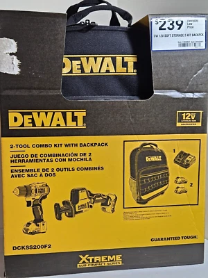 DeWALT DCKSS200F2 12V MAX Cordless 2-Tool Combo Kit w/Backpack - Image 1 of 4
