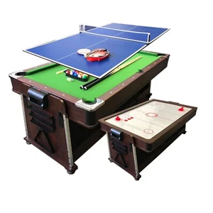 4 en 1 TABLE DE BILLARD 7FT +TENNIS DE TABLE + AIR HOCKEY + TABLE - MATTEW - Photo 1/8