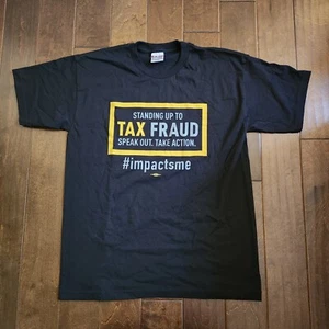 Bayside Men's Black "Standing Up To Tax Fraud" Shirt - Size XL - Picture 1 of 11