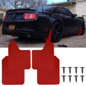 For Ford Mustang GT 2006-2024 4Pcs Rally Mud Flaps Red Splash Guards Mudguards - Picture 1 of 7