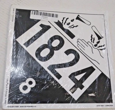 Pk/25 Labelmaster Corrosive Placard UN 1824 Removable Vinyl " ZVR41824"
