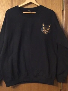 Halloween Black Scaredy-Cat Vintage Look Sweatshirt Large New - Picture 1 of 5