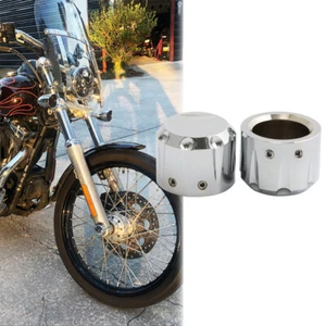 Chrome Thick Cut Front Wheel Axle Nut Covers For Harley Street Glide Road Glide - Imagen 1 de 10