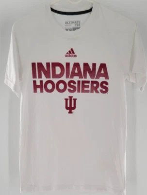 Adidas Indiana Hoosiers Size XS Ultimate Tee White T-Shirt w/Red Lettering NCAA - Image 1 of 3