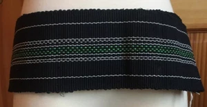 Vintage WIDE Woven Belt Stripe MILITANT Uniform Corset Eastern Europe EUC - Picture 1 of 5