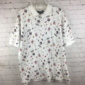 Vintage Croft & Barrow Sport Men's 4th of July BBQ Polo Shirt Size XL B1 - Picture 1 of 5