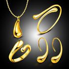 4pcs Fashion Teardrop Jewelry Set For Women Ring Necklace Bracelet Earrings  Shi