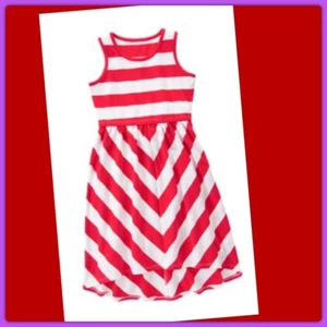 NWT Girls 6 Gymboree STAR SPANGLED SUMMER Red & White STRIPED DRESS Hi/Low MAXI - Picture 1 of 2