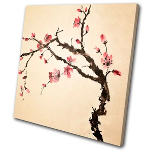 Floral Cherry blossom SINGLE CANVAS WALL ART Picture Print VA - Picture 1 of 1