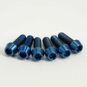 Pernos de vástago de titanio AZUL - Juego de seis. Barras de carretera o bicicleta de montaña Fit 6 x M5 20 mm de largo - Imagen 1 de 2