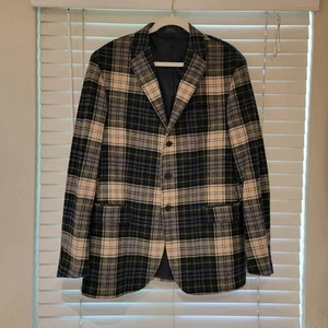 Polo Ralph Lauren Italy Blazer Men’s 44L Plaid Wool Cashmere Sportcoat Jacket - Picture 1 of 11