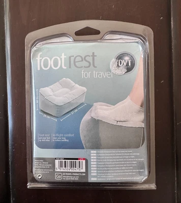 NEW Inflatable Foot Rest Pillow Go Travel or Home Use Ergonomic Comfort Gray - Image 1 of 4