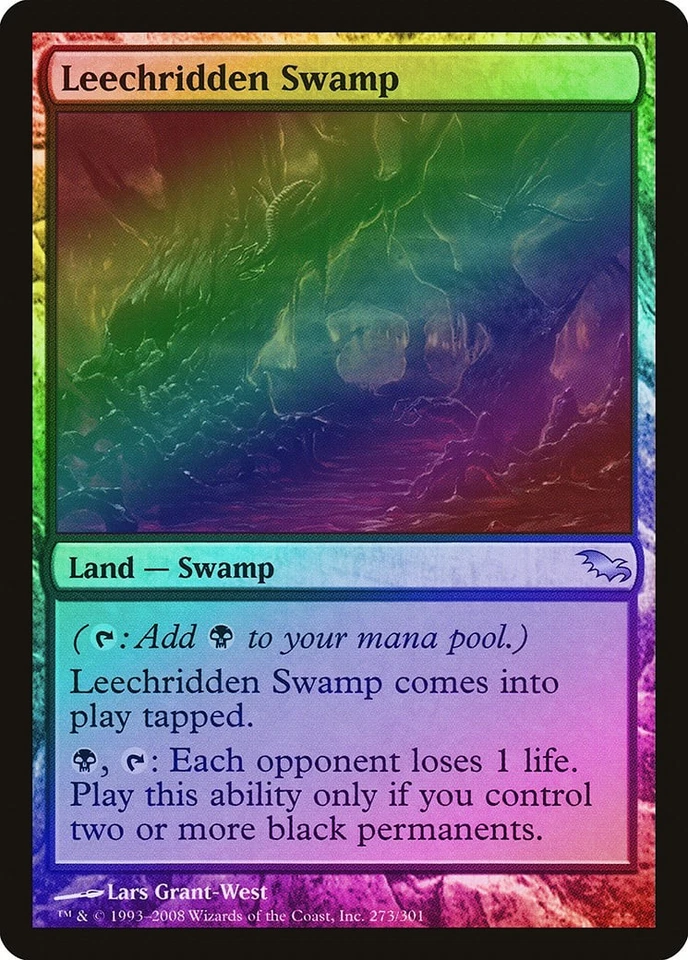 Leechridden Swamp FOIL Shadowmoor HEAVILY PLD Land Uncommon MAGIC CARD ABUGames - Image 1 of 1