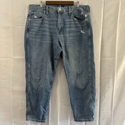 Gap High Rise Mom Jeans Womens 18/34W 37x27 Denim Stretch Distressed New Tags - Image 1 of 4