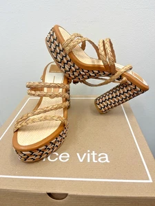 NEU Dolce Vita geflochtene hellbraune Plateau-Sandalen - Größe 7,5 - Bild 1 von 10