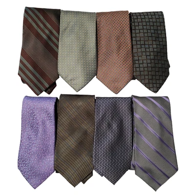 Corbatas de seda vintage Calvin Klein CK - Patrones geométricos - Lote de 8 Foto 1 de 2