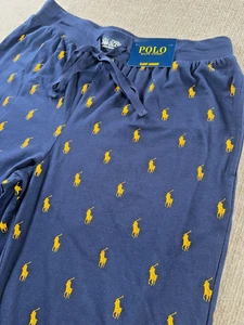Polo Ralph Lauren All Over Polo Pony Jogger Sleep/Lounge Pant PK79RL Blue-Sz LG - Picture 1 of 7
