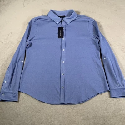 Camisa masculina Tommy Hilfiger XL madeira emaranhada com botão manga longa elástica casual NOVA - Imagem 1 de 4