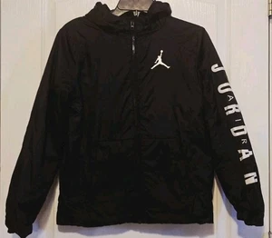 Air Jordan Boys Black Windbreaker Fleece Lined Jacket - Size Large  - Picture 1 of 7