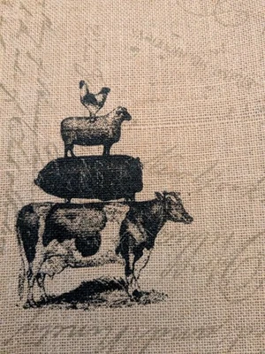 Juego de dos manteles de arpillera estilo granja Foto 1 de 4