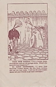 FLS Pre 1919 Comic Advertising Postcard for Dandy Phonographs, Symonds' Stores - Picture 1 of 1