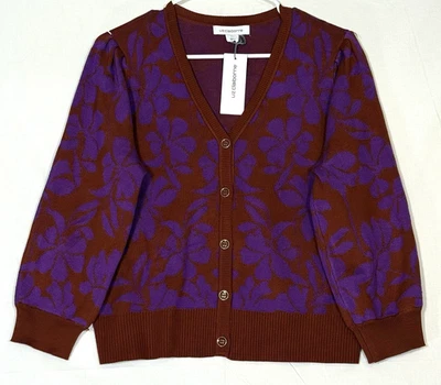 Liz Claiborne Womens PL Floral Button Front Cardigan Sweater Multi Color - Image 1 of 4