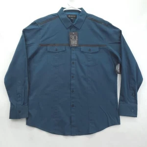 INC Shirt Mens Large Western Snap Button Long Sleeve Modern Yoke Pocket *flaw - Picture 1 of 15