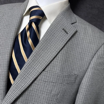 Abrigo Deportivo Tommy Hilfiger 42L Gris Cuadros Pata de Gallo Blazer Chaqueta Clásica Foto 1 de 4