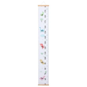 Children Room Decor Growth Height Chart Kids Height Wall Ruler Wooden Canvas - Bild 1 von 12
