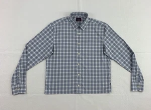 Untuckit Shirt Size Medium Plaid Long Sleeve Button Down Blue Nylon - Picture 1 of 8