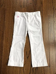 Lilly Pulitzer Girls 4 White Khaki Flare Leg 100% Cotton Pants - EUC! - Picture 1 of 12