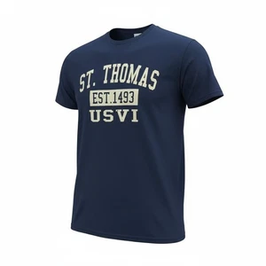 St. Thomas USVI Souvenir T-Shirt XL Navy Blue Delta Pro Weight Graphic Tee - Picture 1 of 9