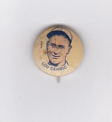 1930 CRACKER JACK PR4  PIN BASEBALL LOU GEHRIG NEW YORK YANKEES - Image 1 of 2